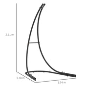 Black Heavy Duty Hanging Egg Chair Stand with Extra Large Base 150kg Capacity by Outsunny