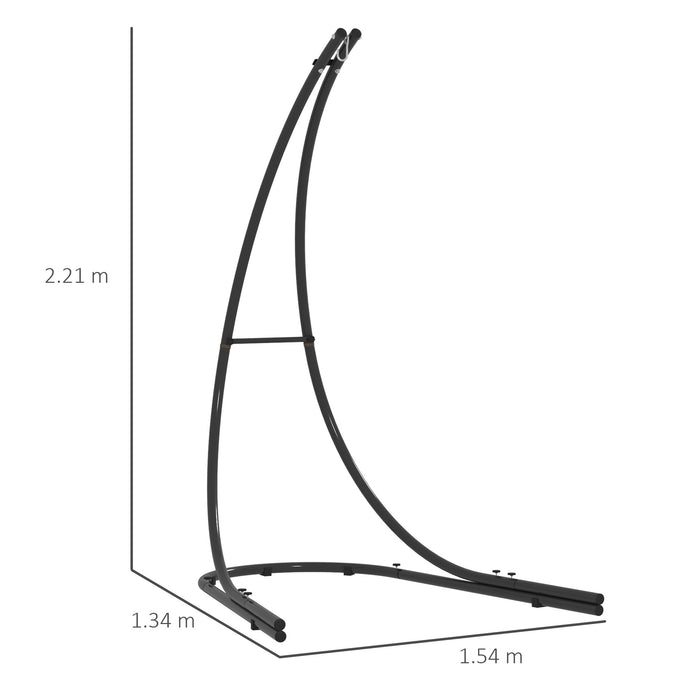 Black Heavy Duty Hanging Egg Chair Stand with Extra Large Base 150kg Capacity by Outsunny