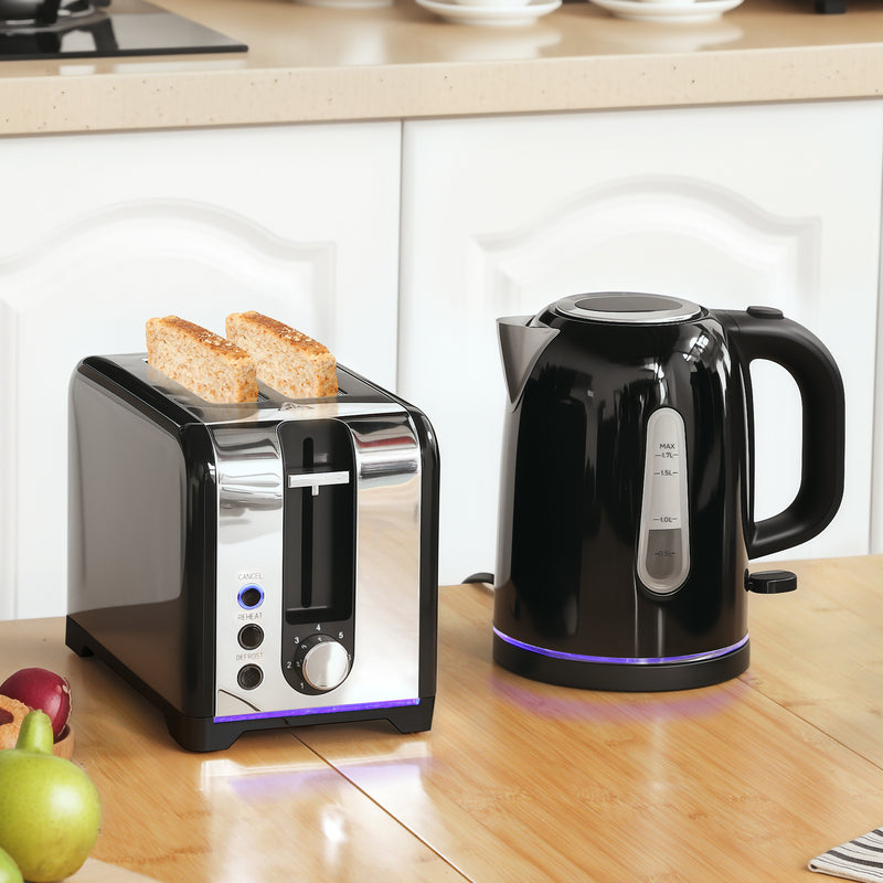 Toaster and Kettle Set with Fast Boil and Even Toasting for Easy Mornings Black