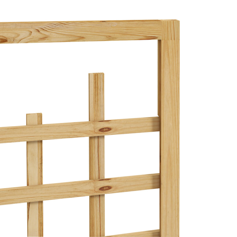 Natural Wooden Raised Planter Bed With Trellis And Wheels For Herbs Flowers Vegatables