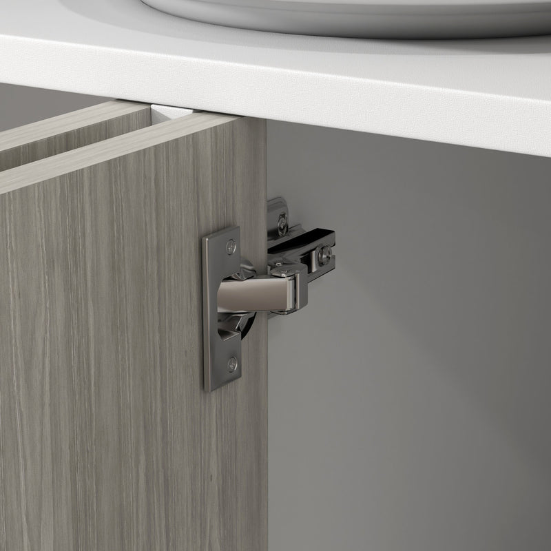 Kitchen Sideboard Storage Cabinet with Adjustable Shelves and 4 Doors Ideal for Dining White