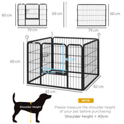 Heavy Duty Foldable Dog Playpen 4 Panel Puppy Exercise Pen for Indoor and Outdoor Use Grey