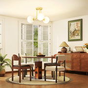 Modern 3 Light LED Ceiling Light with Globe Shades for Living Room and Bedroom Gold Tone