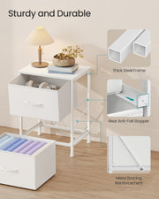 Anti-tip kit and assembly parts included with the bedside table