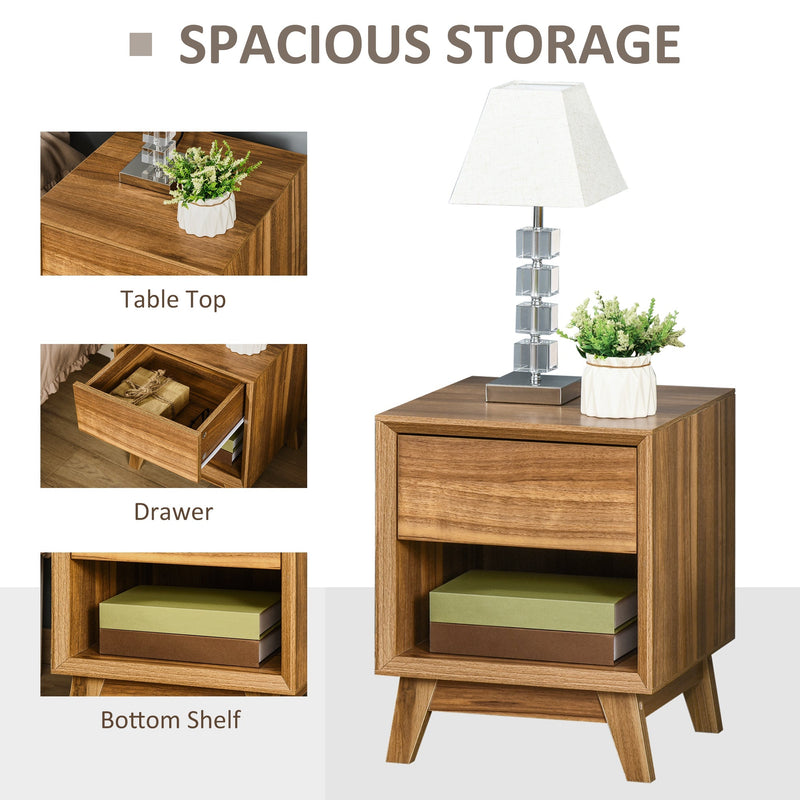 Spacious storage: table top, drawer and bottom shelf close-ups