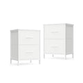 Studio shot of the Songmics BELLAH bedside table set of 2 in Cloud White and Snow White