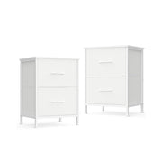 Studio shot of the Songmics BELLAH bedside table set of 2 in Cloud White and Snow White