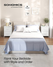 Lifestyle photo of both bedside tables flanking a bed in a bedroom