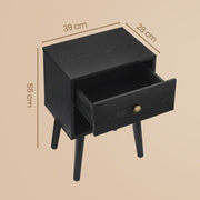 Vasagle bedside table - close-up of drawer and shelf