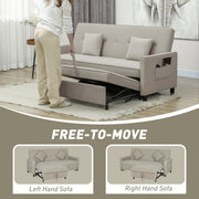 Woman pulling out the sofa bed, showing left and right hand configuration options