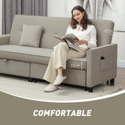 Woman sitting reading with cushions, showing armrest and seat height callouts