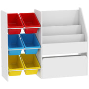 3 Tier Toy Storage Unit With 6 Removable Bins Ideal for Bedroom or Nursery Multicolour