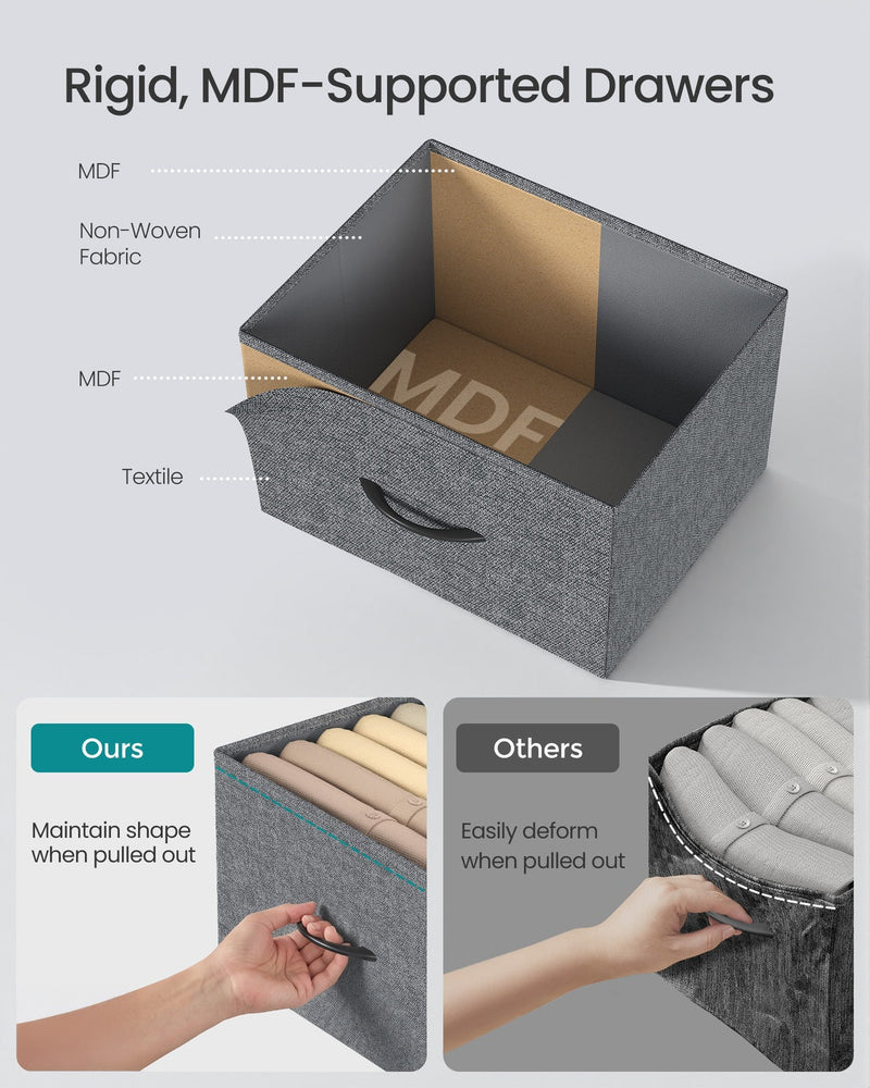 BELLAH 4-Drawer Fabric Chest of Drawers, Slate Grey by Songmics