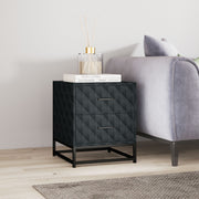 Set of 2 Black Bedside Tables with Drawers and Steel Legs for Bedroom or Living Room by HOMCOM
