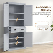 Freestanding Kitchen Storage Cabinet With Shelves And Drawers For Home Organisation Grey