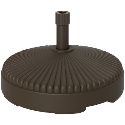 Brown 28kg Sand or 23kg Water Filled Garden Parasol Base Outdoor Umbrella Stand by Outsunny