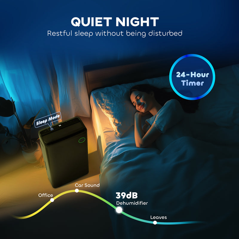 Portable Dehumidifier With Air Purifier and 5 Modes For Home and Laundry Use, Black