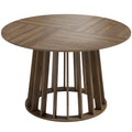 Round Dining Table for Easy Family Meals Wipe Clean Surface Seats 4 to 6 Light Walnut