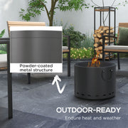 Smokeless Fire Pit 38cm Portable Wood Burning Stove With Spark Screen and Poker by Outsunny