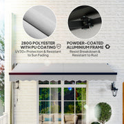 Light Grey 3.5 x 3m Electric Retractable Awning with Remote Control UV30+ Sun Shade by Outsunny