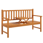 Outsunny Wooden Bench with Liftable Middle Table, Outdoor Bench, Patio Loveseat for Porch, Garden, Seats 2-3 People AOSOM