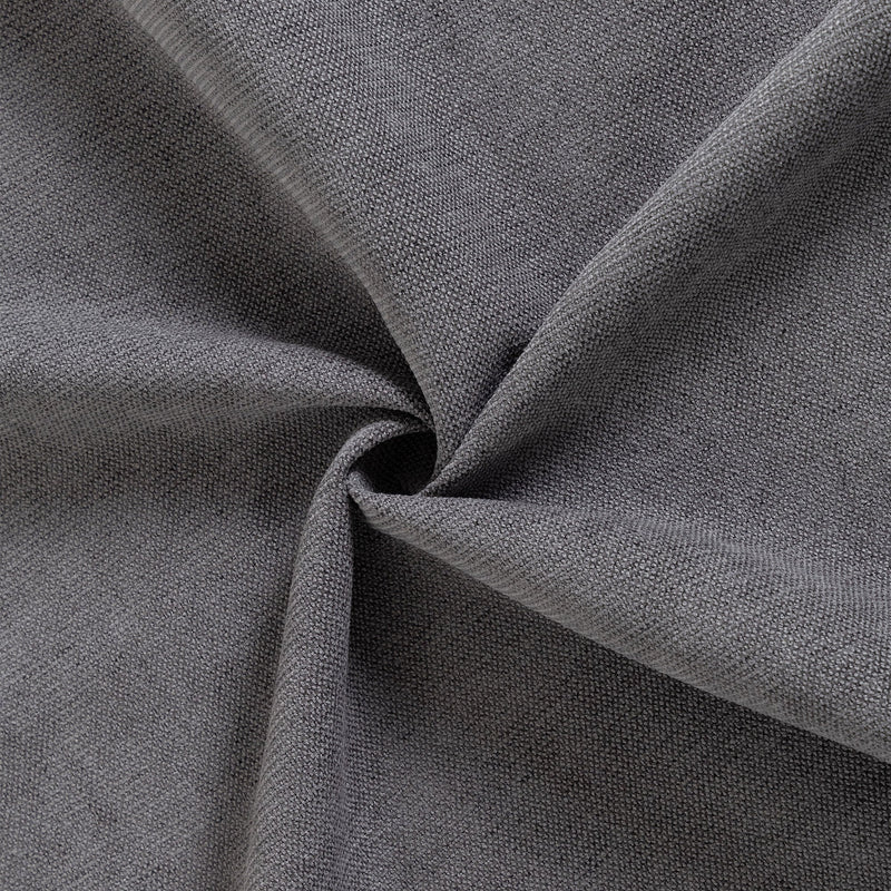 Close-up of swirled grey linen-look chair fabric