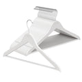 Set of 20 birch wood coat hangers in cloud white, stacked view