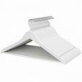 Set of 30 birch wood coat hangers in cloud white, stacked view