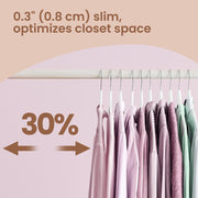Birch wood coat hanger dimensions and wood grain detail