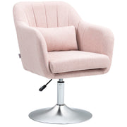 Swivel Accent Chair with Adjustable Height and Lumbar Support for Office or Bedroom Pink