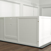 Whelping Box for Large Dogs with Pad Adjustable Entrance and Non-slip Feet 124 x 120cm by PawHut