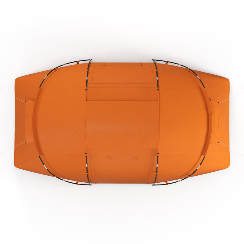 Outsunny 4 Man Camping Tent, UV Protection Tunnel Tent with 2 Bedrooms and Living Area, Large Hiking Sun Shelter, 430 x 240 x 170 cm, Orange