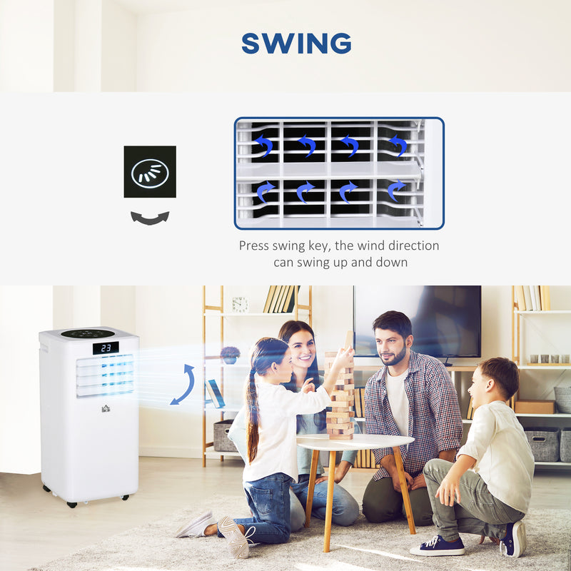 10000 BTU Portable Air Conditioner with Dehumidifier Timer and Remote for Rooms up to 22m²