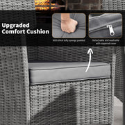 7 Seater Rattan Garden Dining Set With Cushions and Glass Top Table Charcoal Grey by Outsunny