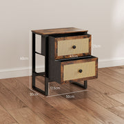 Set of 2 Industrial Style Bedside Tables with Storage Shelf Ideal for Bedrooms Brown