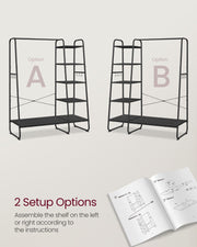 Detail view of the S-shaped side hooks on the clothes rail frame