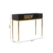 Dimensions diagram for the console table: 110cm wide, 35cm deep, 82cm high