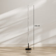 Dimensions diagram of the floor lamp showing 150 cm height and 20 cm base
