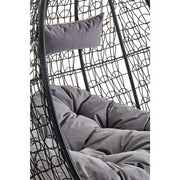 Close-up of the grey cushion fabric texture