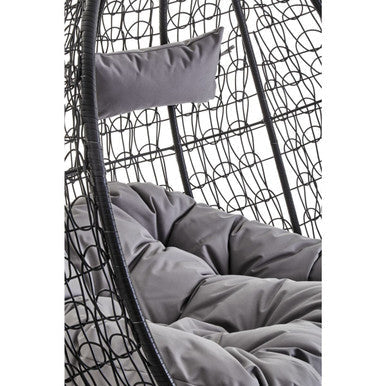 Close-up of the grey cushion fabric texture