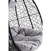Close-up of the grey cushion fabric texture