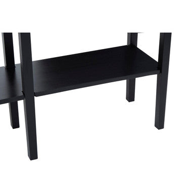 Close-up of the matt black bayur wood frame and leg joint
