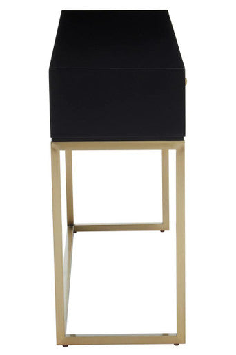 Side profile of the console table showing its 38cm depth and 81cm height