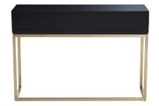 Console table with a drawer pulled open to show the storage space inside