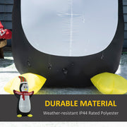 Close-up of the penguin's belly and yellow feet with durable IP44 polyester label