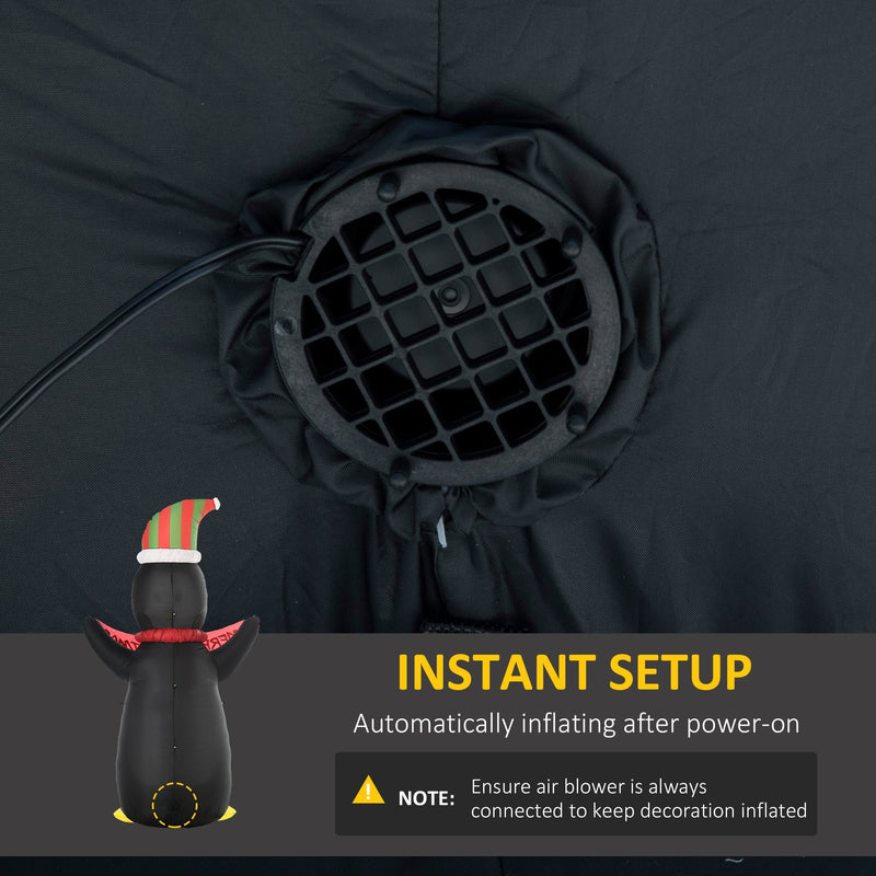 Air blower fan inside the penguin with instant setup label