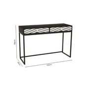 Dimensions diagram for the bone inlay console table: 110cm wide, 40cm deep, 78cm high