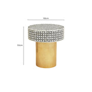 Dimensions diagram for the round side table: 50cm diameter, 55cm high