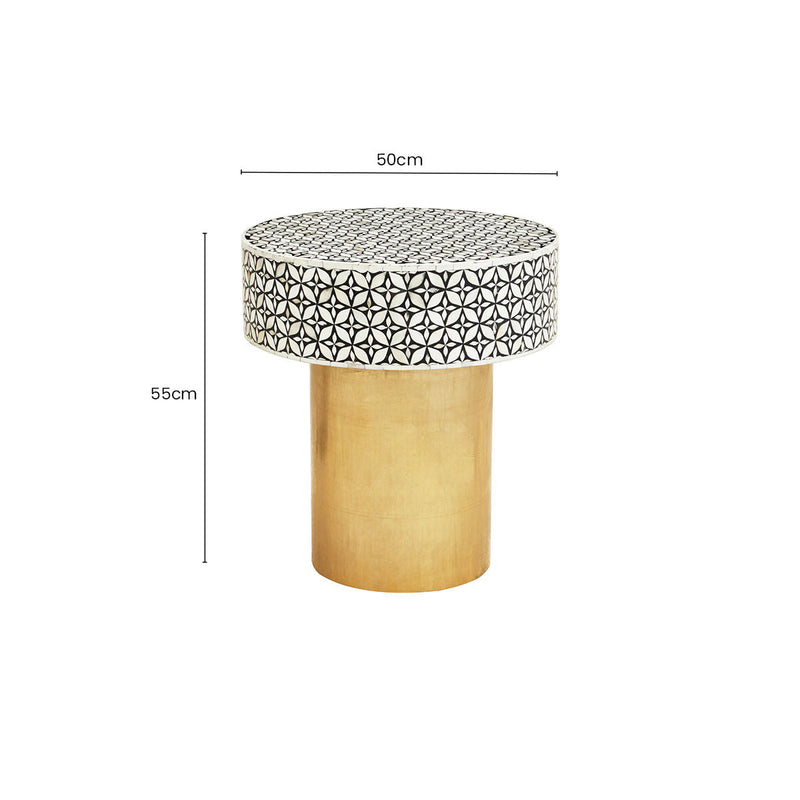 Dimensions diagram for the round side table: 50cm diameter, 55cm high
