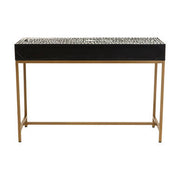Console table with both drawers open showing the storage capacity